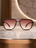 Edge Collection Brown Aviator One Size Plastic Adults-Unisex UV Sunglasses-ED182BK
