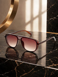 Edge Collection Brown Aviator One Size Plastic Adults-Unisex UV Sunglasses-ED182BK