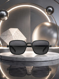 Edge Collection Black Square One Size Plastic Adults-Unisex UV Sunglasses-ED185BK
