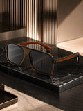 Edge Collection Black Square One Size Plastic Adults-Unisex UV Sunglasses-ED194BK