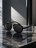 Edge Collection Black Aviator One Size Plastic Adults-Unisex UV Sunglasses-ED195BK