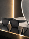 Edge Collection Black Shield One Size Plastic Adults-Unisex UV Sunglasses-ED196BK