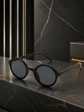 Edge Collection Black Round One Size Plastic Adults-Unisex UV Sunglasses-ED183BK