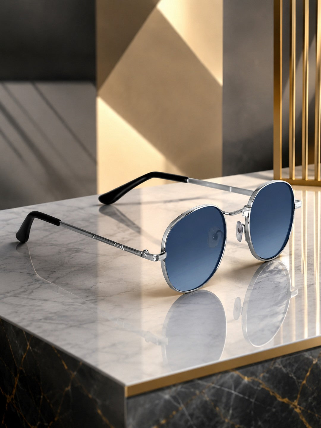 Elite Collection Black Aviator One Size Metal Adult-Unisex UV Sunglasses-EC299BK
