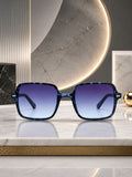 Edge Collection Blue Geometric One Size Plastic Adults-Unisex UV Sunglasses-ED180BL