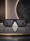 Edge Collection Black Shield One Size Plastic Adults-Unisex UV Sunglasses-ED186BK