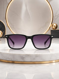 Edge Collection Black Square One Size Plastic Adults-Unisex UV Sunglasses-ED188BK