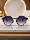 Edge Collection Black Round One Size Plastic Adults-Unisex UV Sunglasses-ED193BK
