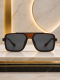 Edge Collection Black Square One Size Plastic Adults-Unisex UV Sunglasses-ED194BK