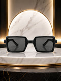 Edge Collection Black Geometric One Size Plastic Adults-Unisex UV Sunglasses-ED204BK