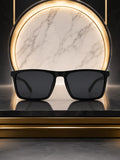 Edge Collection Black Square One Size Plastic Adults-Unisex UV Sunglasses-ED184BK