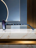Edge Collection Blue Geometric One Size Plastic Adults-Unisex UV Sunglasses-ED180BL