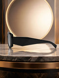 Edge Collection Black Oval One Size Plastic Adults-Unisex UV Sunglasses-ED201BK