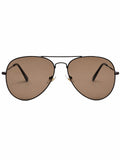 Elite Collection Brown Aviator One Size Metal Adult-Unisex UV Sunglasses-EC295BR