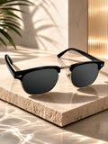 Elite Collection Black Browline One Size Plastic Adult-Unisex UV Sunglasses-EC302BK
