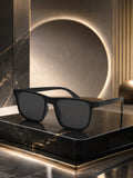 Edge Collection Black Square One Size Plastic Adults-Unisex UV Sunglasses-ED176BK