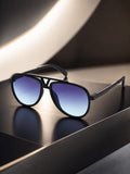 Edge Collection Black Aviator One Size Plastic Adults-Unisex UV Sunglasses-ED177BK