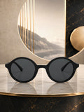 Edge Collection Black Round One Size Plastic Adults-Unisex UV Sunglasses-ED183BK