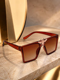 Prime Brown Rectangle One Size Plastic UV Sunglasses-OL132BR