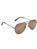 Elite Collection Brown Aviator One Size Metal Adult-Unisex UV Sunglasses-EC295BR