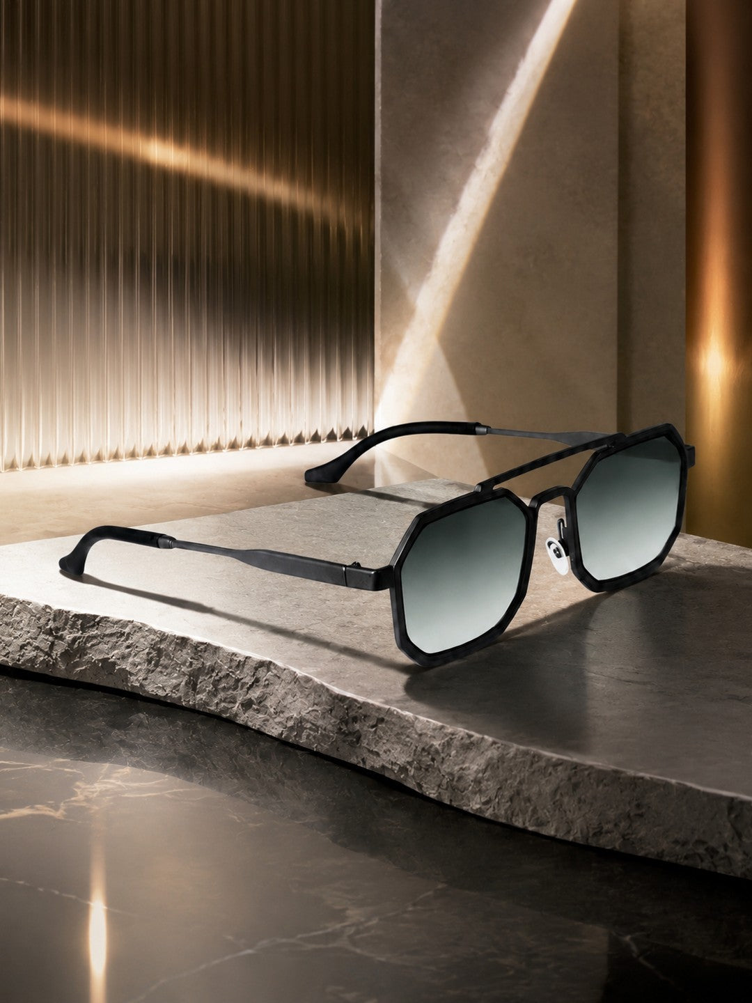 Elite Collection Black Aviator One Size Metal Adult-Unisex UV Sunglasses-EC294BK