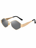 Elite Collection Grey Geometric One Size Metal Adult-Unisex UV Sunglasses-EC301GY