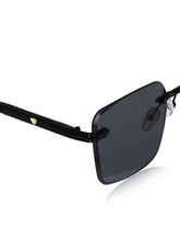 Celebrity Black Plastic and Metal Frame With Black UV Protected Lens Browline Sunglasses for Unisex_2661-BK