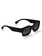 Celebrity Black Polycarbonate Frame With Black UV Protected Lens Browline Sunglasses for Unisex_LH103-BK