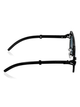 Celebrity Black Polycarbonate Frame With Black UV Protected Lens Browline Sunglasses for Unisex_2317-BK